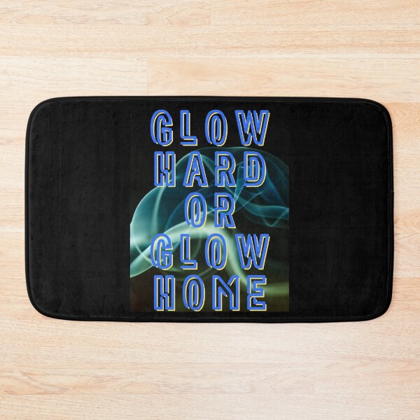 Item preview, Glow Hard or Glow Home – Retro Party Design in Neon Blue designed and sold by GalleryNora.