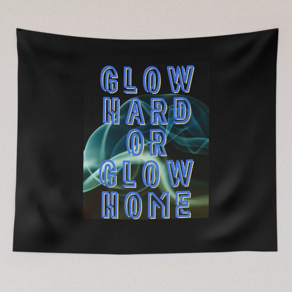 Item preview, Glow Hard or Glow Home – Retro Party Design in Neon Blue designed and sold by GalleryNora.
