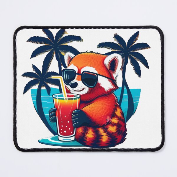 Artikelvorschau, Lustiger roter Panda Tier Design Aufkleber Tropischer Sommer Vacay Mode Urlaub entworfen und verkauft von reddrive88.