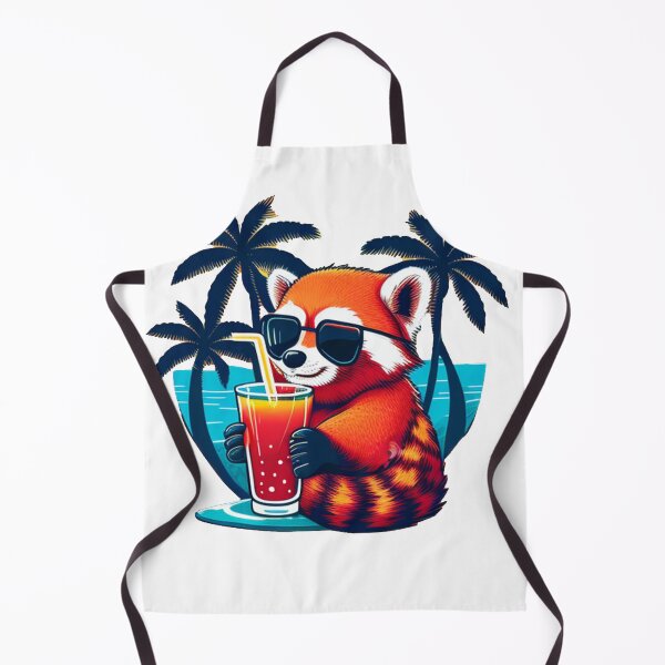 Artikelvorschau, Lustiger roter Panda Tier Design Aufkleber Tropischer Sommer Vacay Mode Urlaub entworfen und verkauft von reddrive88.