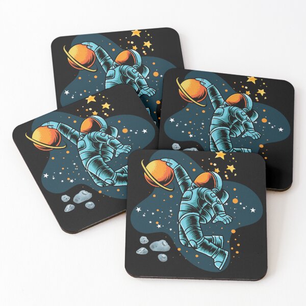 Item preview, Fictional Illustration of astronomer with Saturn planet unique design designed and sold by ChromaMyst.