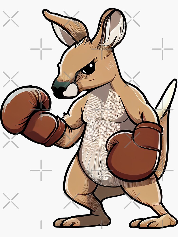 Cool cartoon kangaroo animal mat