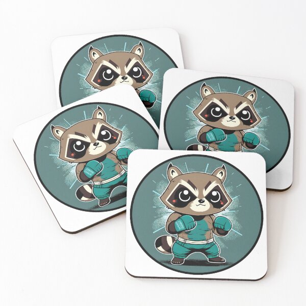 Item preview, boxer raccoon designed and sold by CrudeBow.