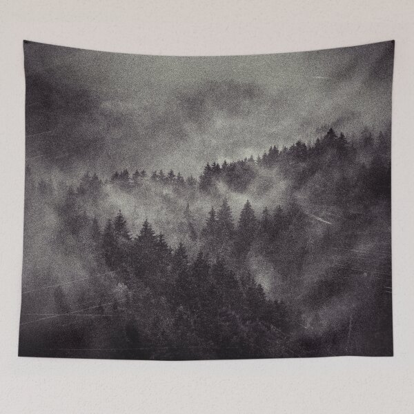 Item preview, Excuse Me, I'm Lost // The Dark Wave Side Of A Misty Nostalgia Wilderness Forest With Cascadia Trees Covered In Fog designed and sold by Tordis Kayma.
