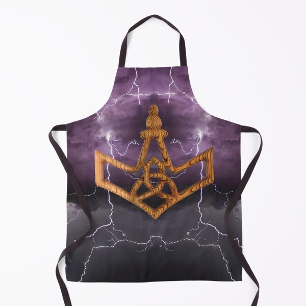 Item preview, Thor's Hammer Mjolnir with Lightening and Purple Sky Viking God of Thunder designed and sold by SignsOfSpirit.