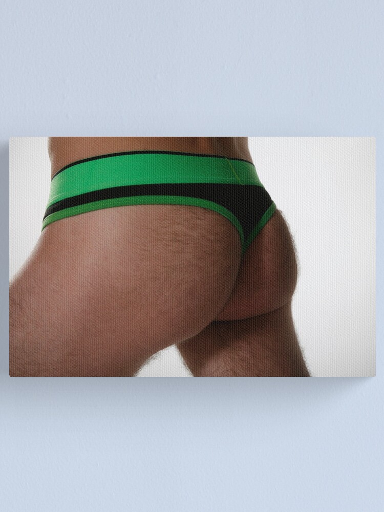 Alternate view of Hot guy thong backside green and black Diesel thong Canvas Print