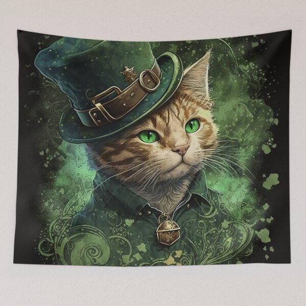Item preview, Saint Patrick's Day Irish Leprechaun Cat designed and sold by ThePetozoicEra.
