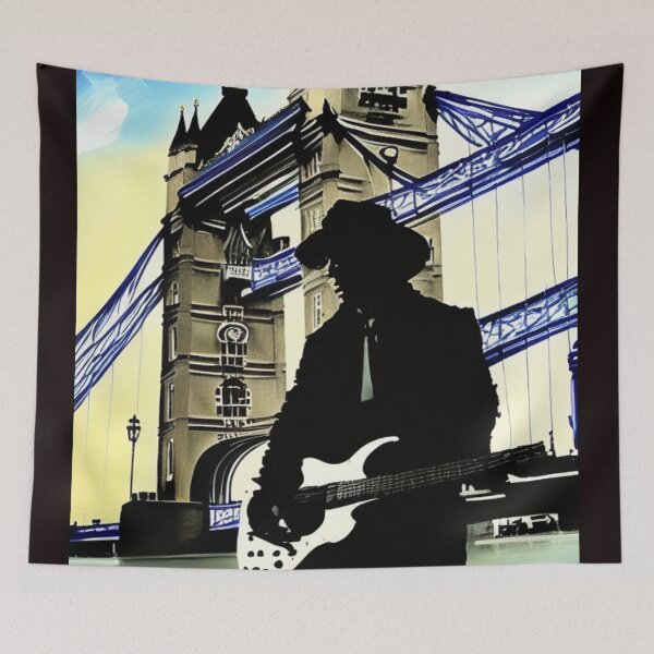Artikelvorschau, Gitarren Mann in London Tower Bridge entworfen und verkauft von Bernsteinhaus.