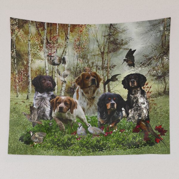 Item preview,  Brittany Spaniels,   Bird Hunting designed and sold by TammyHunterArt.