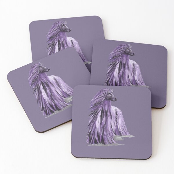 Item preview, Afghan hound in shades of purple designed and sold by Faerieglen.
