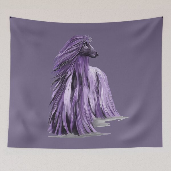 Item preview, Afghan hound in shades of purple designed and sold by Faerieglen.