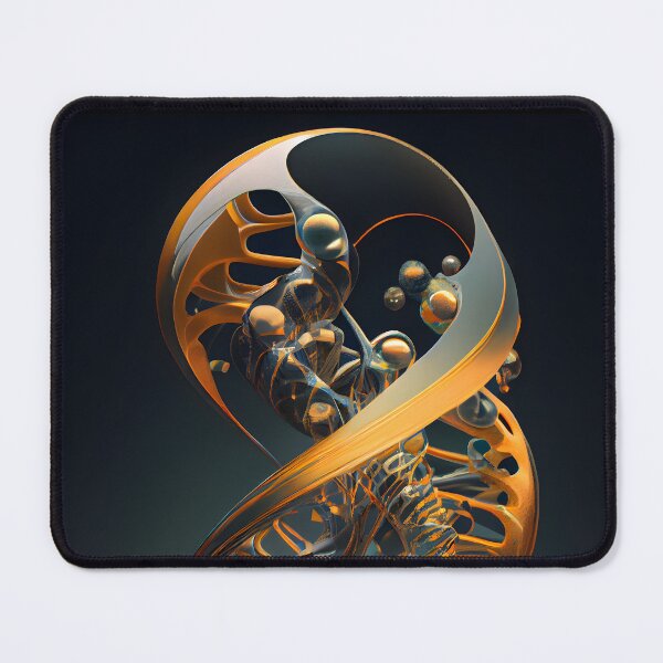 Item preview, Symmetrical Double Helix in Liquid Mercury Green and Orange designed and sold by digitalbrosse.