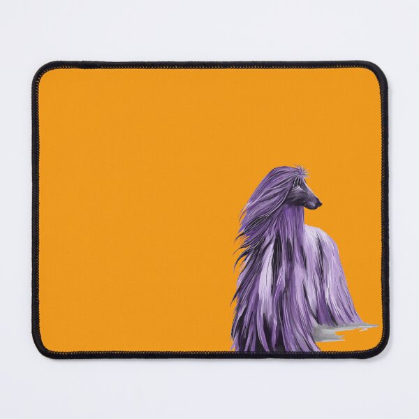 Item preview, Afghan hound in shades of purple, orange background designed and sold by Faerieglen.