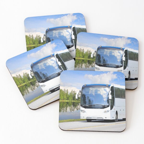 Item preview, White Bus Traveling on Scenic Road designed and sold by Taina Sohlman.