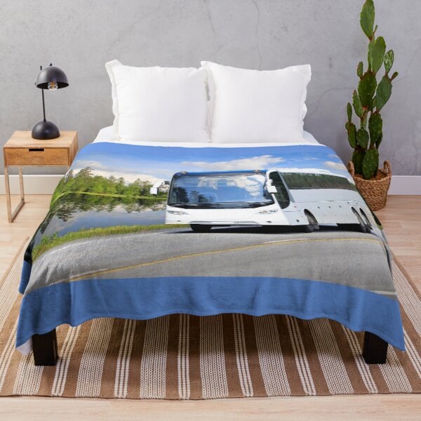 Item preview, White Bus Traveling on Scenic Road designed and sold by Taina Sohlman.