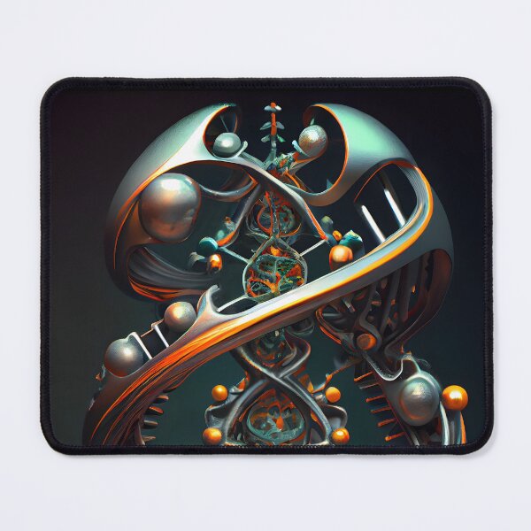 Item preview, Symmetrical Double Helix in Liquid Mercury Green and Orange designed and sold by digitalbrosse.