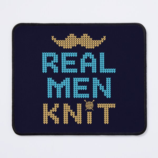 Item preview, Real Men Knit Knitting Knitter Mustache designed and sold by jaygo.