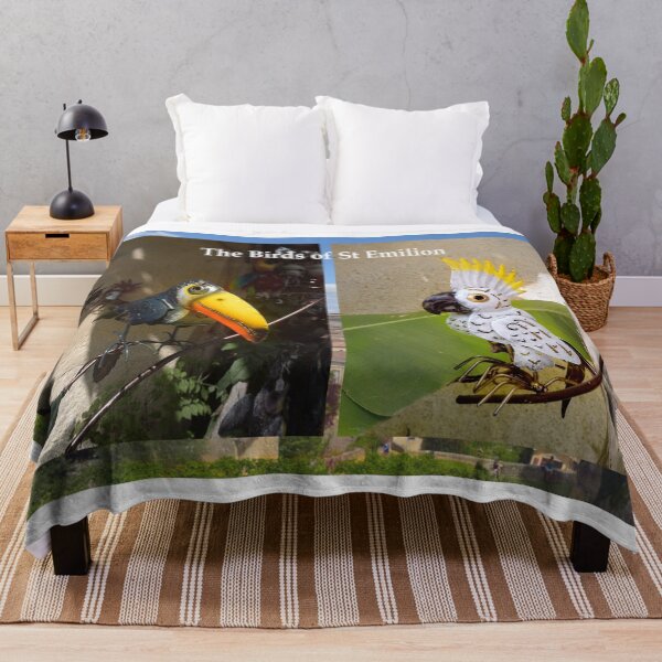 Item preview, St Emilion, Friendly Hornbill and Cockatoo,Medieval French Village Wine Center designed and sold by JonDelorme.