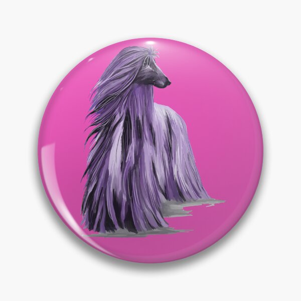 Item preview, Afghan hound in shades of purple, hot pink background designed and sold by Faerieglen.