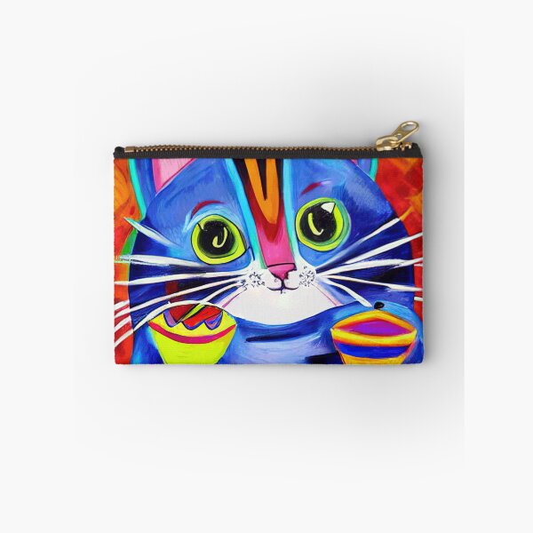 Item preview, Gato azul español tocando música de maracas, colorida pintura de arte popular mexicano designed and sold by SubtleSplit.