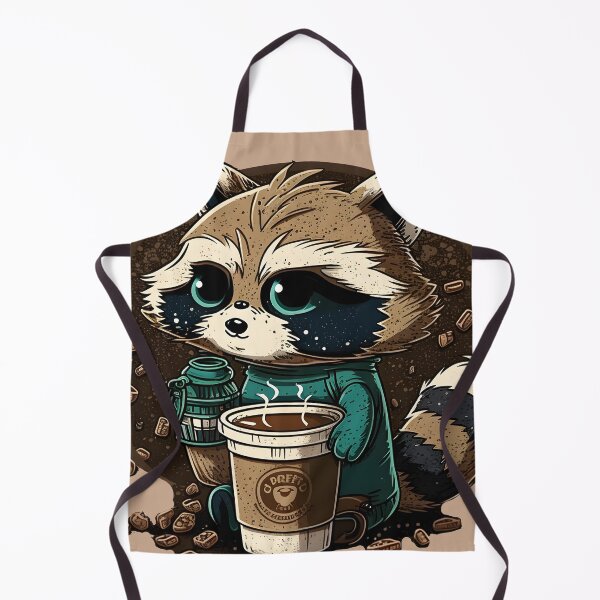 Item preview, coffee raccoon designed and sold by CrudeBow.