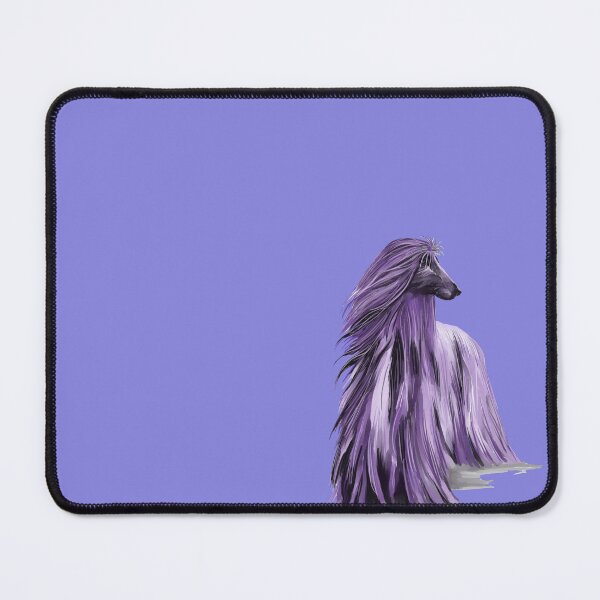 Item preview, Afghan hound in shades of purple, blue background designed and sold by Faerieglen.