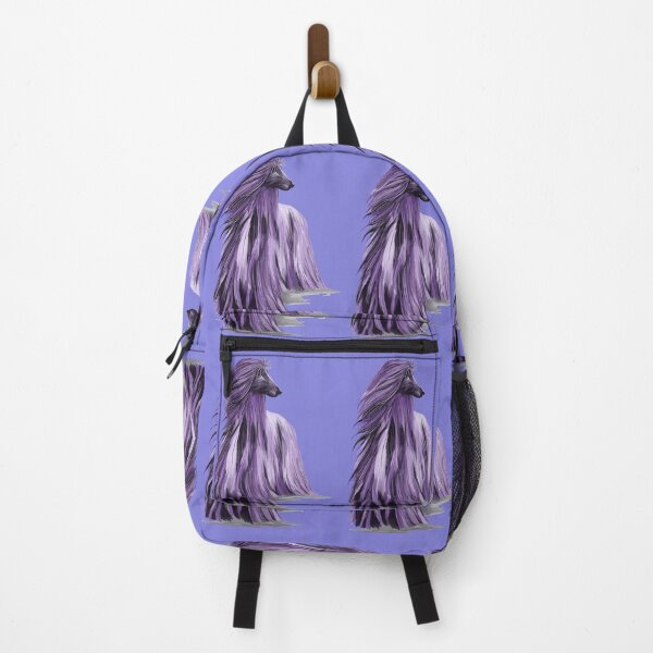 Item preview, Afghan hound in shades of purple, blue background designed and sold by Faerieglen.