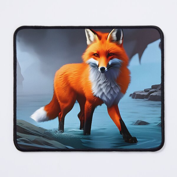 Item preview, Fox in the Water, ink drawing, Ai Generated Art designed and sold by ACC .
