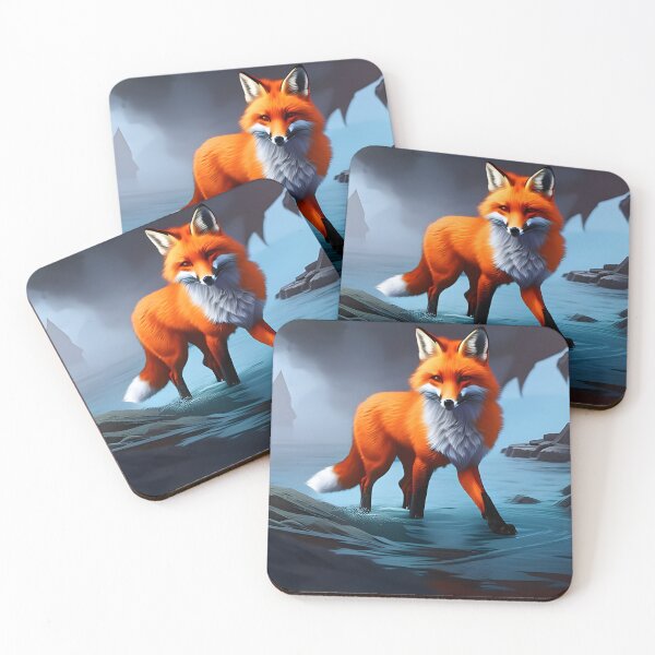 Artikelvorschau, Fuchs im Wasser, Tuschezeichnung, Ai Generated Art entworfen und verkauft von ACC .