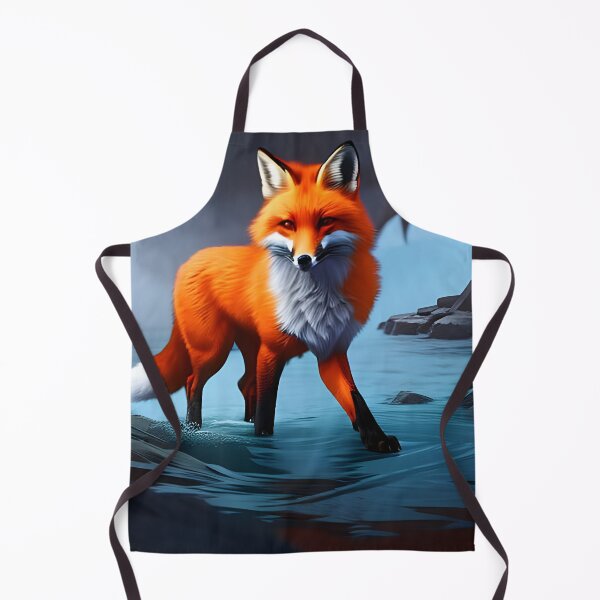 Artikelvorschau, Fuchs im Wasser, Tuschezeichnung, Ai Generated Art entworfen und verkauft von ACC .