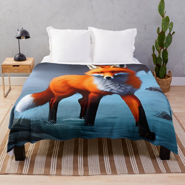 Item preview, Fox in the Water, ink drawing, Ai Generated Art  designed and sold by ACC .