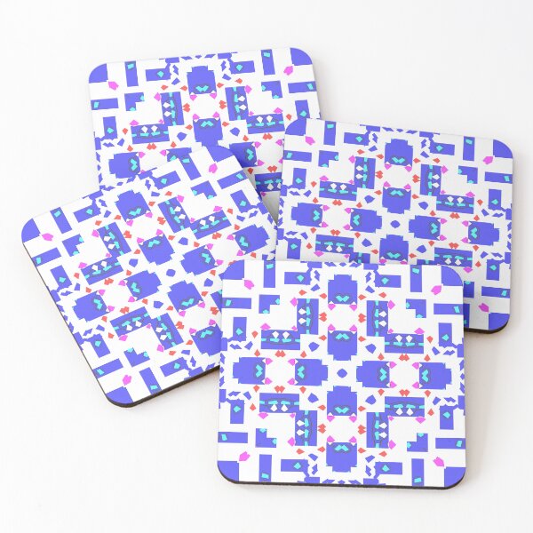 Item preview, Modern white and blue geometric designed and sold by drape-island.