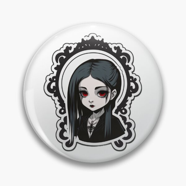 Item preview, Gothic girl with big red eyes sticker designed and sold by KukiStickers.