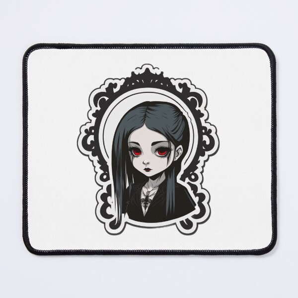 Item preview, Gothic girl with big red eyes sticker designed and sold by KukiStickers.