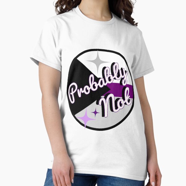 Vista previa del artículo con la obra «Probablemente no - Orgullo demisexual», diseñado y vendido por stinkposting.