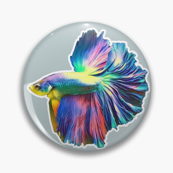 Item preview, rainbow halfmoon betta fish stickers  designed and sold by Cici-Chan.