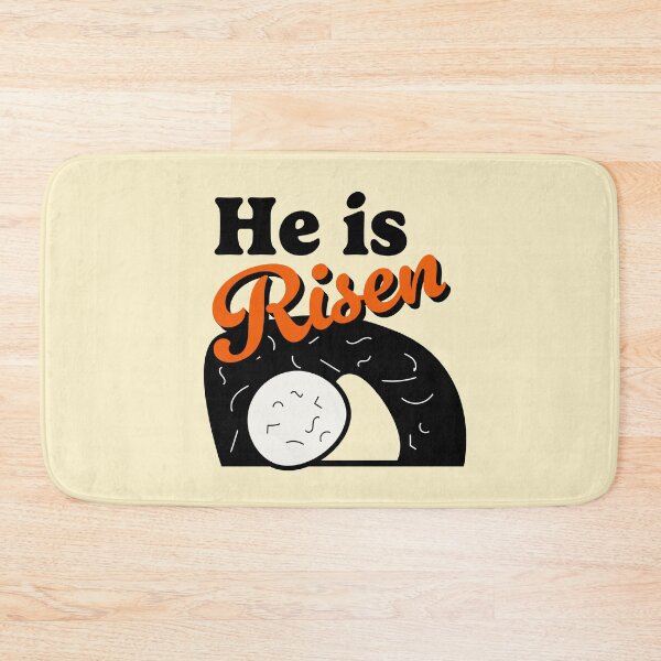 Item preview, 80s Retro He is Risen Easter Empty Tomb (Black and Orange) designed and sold by Gumblebee Design.