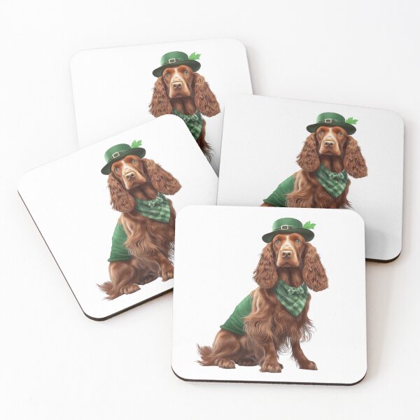 Item preview, St Patrick's Day Irish Setter designed and sold by DirtyDogArts.
