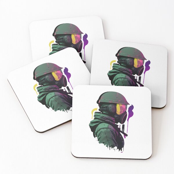 Item preview, Soldier wearing a gas mask, abstract designed and sold by fr4nk87.