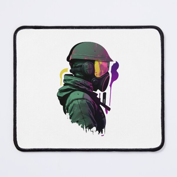 Item preview, Soldier wearing a gas mask, abstract designed and sold by fr4nk87.
