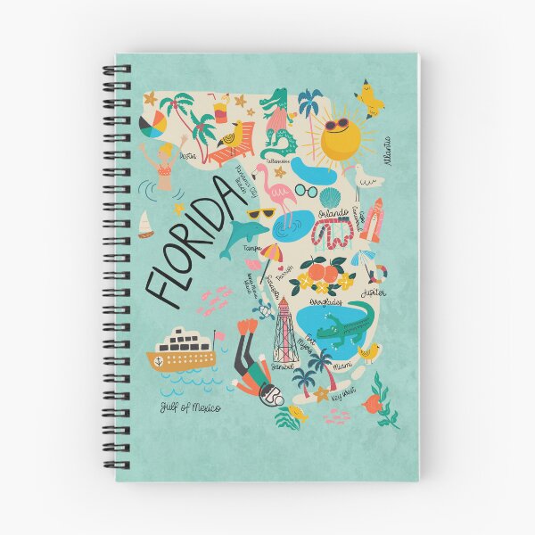 Item preview,  Florida whimsical Map//custom map design and pattern designed and sold by Bridgett3602.