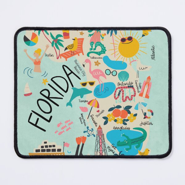 Item preview,  Florida whimsical Map//custom map design and pattern designed and sold by Bridgett3602.