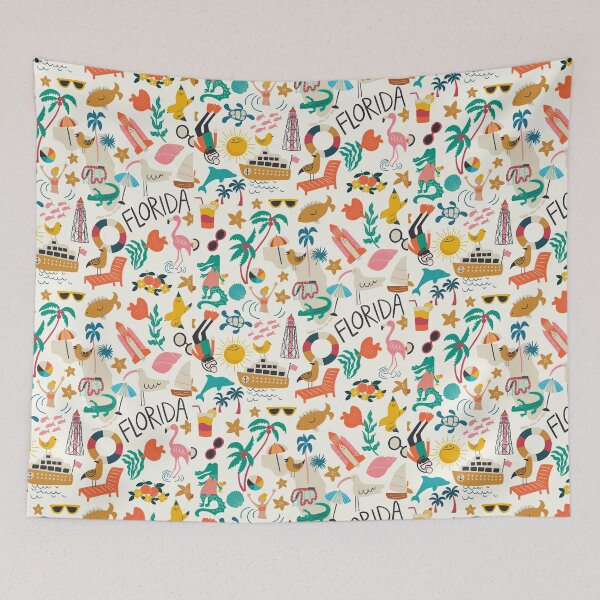 Item preview,  Florida whimsical Map//custom map design and pattern designed and sold by Bridgett3602.
