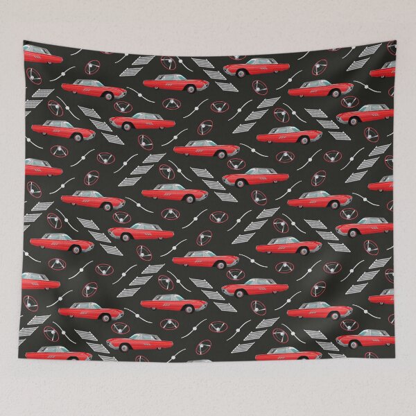Item preview, 1963 Red Hot Hot Rod Antique Car on Dark Green Grey 1f1f1c designed and sold by Art in My Loft.