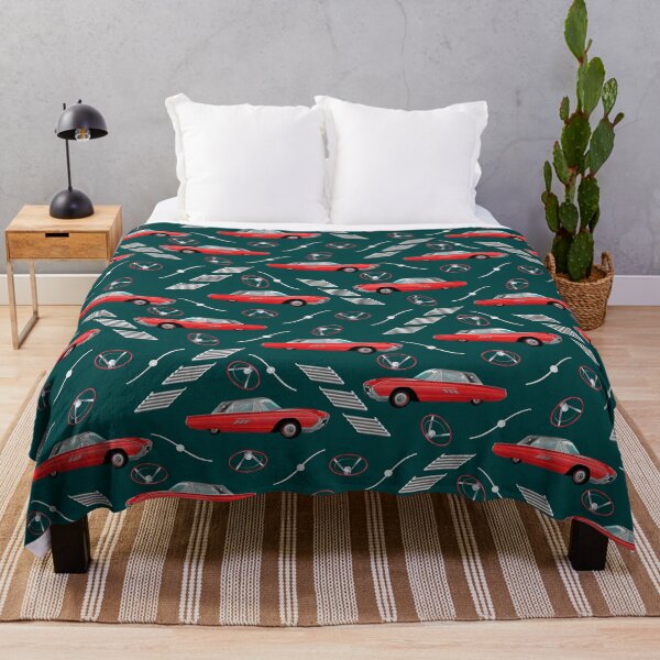 Item preview, 1963 Red Hot Hot Rod Antique Car on Dark Teal 004040 designed and sold by Art in My Loft.