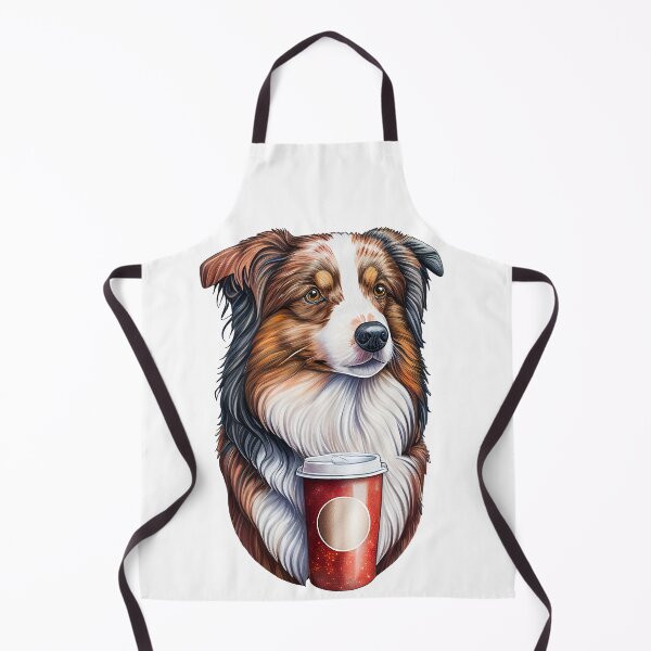 Artikelvorschau, Aussie unterwegs mit einer Tasse Joe - Red-Tri Australian Shepherd entworfen und verkauft von ShowMePrints.