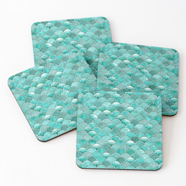 Item preview, Mermaid fish scale golden wave japanese pattern designed and sold by olgersart.
