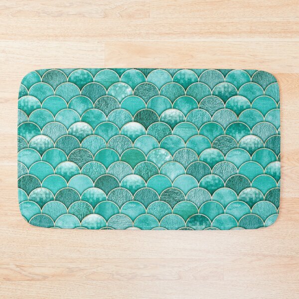 Item preview, Mermaid fish scale golden wave japanese pattern designed and sold by olgersart.