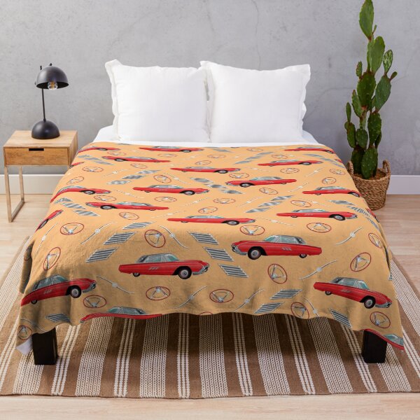 Item preview, 1963 Red Hot Hot Rod Antique Car on Light Orange ffc180 designed and sold by Art in My Loft.