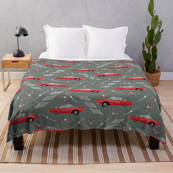 Item preview, 1963 Red Hot Hot Rod Antique Car on Medium Grey Half-Drop Repeat 5748 designed and sold by Art in My Loft.